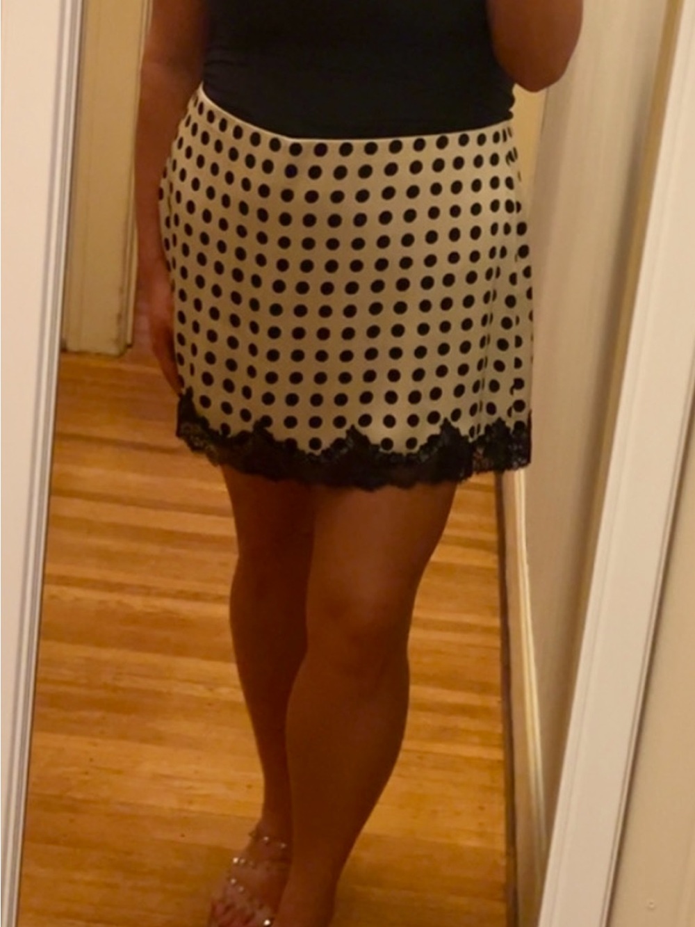 Abercrombie satin polka dot mini skirt